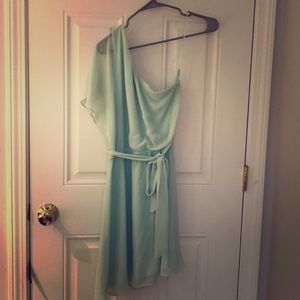 Sheer one shoulder mint dress ❤️Bundle 2 for $15❤️